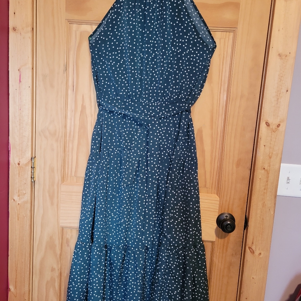 Green & White Polka Dot Dress